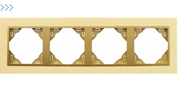4-х местная рамка, золото/золото (90940 TOU)